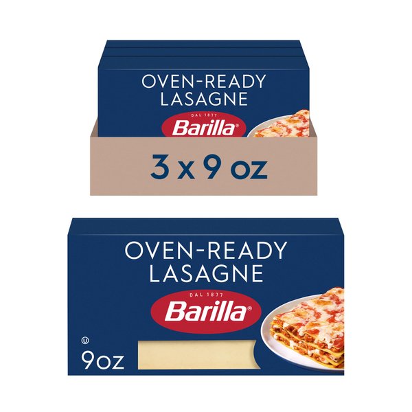 Barilla Oven-Ready Lasagne, 9 oz. Box (Pack of 3) - Pasta Made with Durum Wheat Semolina - Kosher Certified Pasta