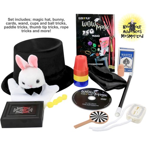 Click N' Play Magician Kit & Magic Set, Magic Kit for Kids Age 10-12, Halloween Magic Trick Games for Girls & Boys, Over 150 Tricks, Includes Manual & DVD Tutorial, Magic Tricks for Kids