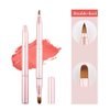 Exquisite Professional Lip Brush Multi-Purpose Two-Head Applicators-Retractable Lipstick Brushes- Lipstick Gloss Makeup Brush Tool For Women and Girls (Two-Head)