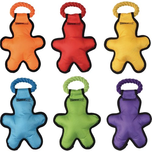Multipet Tug 'O Man with Rope Tough Dog Toy 14" (Assorted Color, 1 Pack)