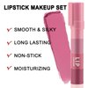 Boobeen Lipstick Crayon Lip Gloss Makeup Lasting Matte Velvet Multi-Color Lipstick Pencil, Crayon Lip Stick Set Gifts for Girls and Women, 4 Colors