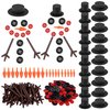 Marrywindix 200 Pieces Christmas Snowman DIY Craft Buttons Kit - 20 Carrot Noses Buttons, 20 Mini Black Magician Hats, 120 Tiny Buttons and 40 Trigeminal Hand for Christmas Party Supplies