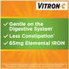 Vitron-C Iron Supplement, Once Daily, High Potency Iron Plus Vitamin C, Support Red Blood Cell Production, Dye Free Tablets, 60 Count, 2 Pack