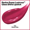 REVLON Super Lustrous Glass Shine Lipstick, Flawless Moisturizing Lip Color with Aloe, Hyaluronic Acid and Rose Quartz, Glass Ruby (025), 0.15 oz