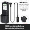 BAOFENG BL-5 3800mAh Extended Battery Walkie Talkie UV-5R BF-8HP UV-5RX3 RD-5R UV-5RTP UV-5R MK2 MK3X MK5 Plus Series Two Way Radios (UV-5R 3800+USB Charging Cable)