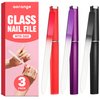 Aorange Glass Nail File with Case (3 Pack), Glass Nail Files for Natural Nails, Professional Czech Glass Nail File, Crystal Nail File, Gentle Nail Care Stocking Stuffers and Christmas Gifts for Women