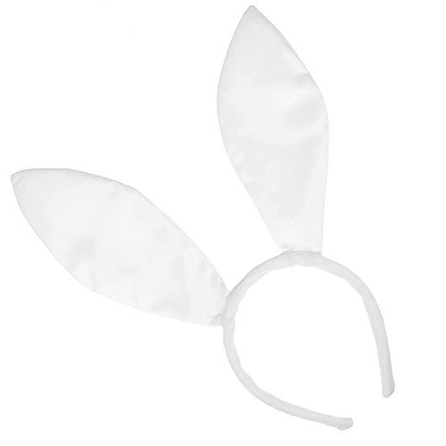 LKQBBSZ Bunny Ears Headband - White Plush Rabbit Ear Headbands for Toddler, Women, Adults, Kids. Trendy Headband for Halloween, Birthday, Easter Party Favors