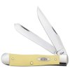 Case XX WR Pocket Knife Yellow Synthetic Trapper High Carbon Steel Blades Item #161 - (3254 CS) - Length Closed: 4 1/8 Inches
