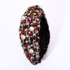 NVENF Christmas Headbands for Women Pearl Crystal Knotted Headband Rhinestone Embellished Jeweled Headbands Womens Christmas Holiday Hair Accessories Festive Party Favors (Multicolor)