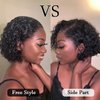 YKHJH Short Curly Human Hair Wigs Pixie Cut Wig Human Hair Lace Front Wigs 6 Inch 13x4x1 Side Part Human Hair Wigs for Black Women Plucked Hairline Natural Black Color