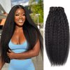 Kinky Straight Clip ins Real Human Hair Extensions 10pcs 22Inch Brazilian Virgin Clip in Human Hair For Black Women (22 Inch)