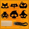 JMUQ Halloween Crafts Scratch Mask for Kids, 36Pcs Halloween Games Scratch Art Craft Kit Rainbow Scratch Paper for Halloween Party Favors Supplies Classroom Favors Halloween Activities