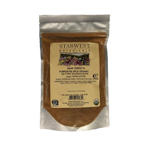 Starwest Botanicals, Organic Pumpkin Pie Spice, 4 oz