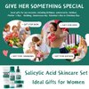 Salicylic Acid Acne Treatment for Face Skincare Set - 4 Pcs Christmas Gifts for Women - Skin Care for Teens 10-12 - Acne Kit with Cleanser,Serum,Cream,Essence Water - Acne Sp-ot Treatment