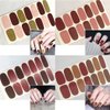 WOKOTO 30 Pcs Solid Color Nail Polish Strips Stickers Self-Adhesive Full Nail Wraps for Nails Art Gradient Design Stick On Nail Polish Stickers Set with Nail File for Women Girls