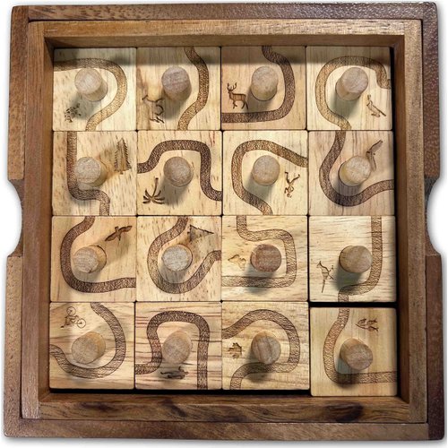 Trail Run Wood Brain Teaser Puzzle - Edge Match to Complete Path - Creative Crafthouse