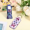 FREEBLOSS 2Pcs Chapstick Holder Keychain 1.5x3.8'' Lip Balm Holder Keychain Lightweight Lipstick Sleeve Pouch with Butterfly Pattern for Women Girls