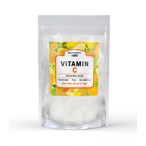Pure Organic Ingredients Unpretentious Vitamin C Powder (1 kg) Ascorbic Acid, Resealable Bag