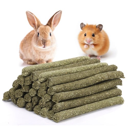 DORLIPS 30PCS Rabbit Chew Toys, 100% Healthy Bunny Treats,Natural Timothy Hay Sticks Rabbit Chew Treats for Rabbits Bunnies Chinchillas Guinea Pigs Hamsters and Other Small Animals Molar Snacks