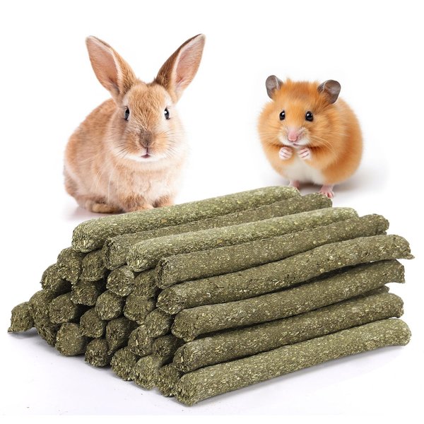 DORLIPS 30PCS Rabbit Chew Toys, 100% Healthy Bunny Treats,Natural Timothy Hay Sticks Rabbit Chew Treats for Rabbits Bunnies Chinchillas Guinea Pigs Hamsters and Other Small Animals Molar Snacks