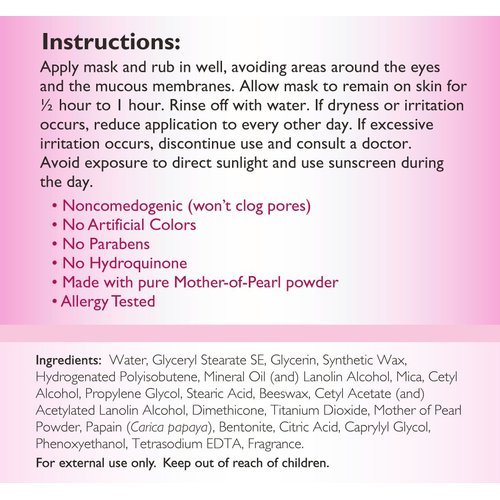 MADRE PERLA DE ULTRATEZ Skin Brightening Mask - Allergy Tested - 4 OZ (2 Jar)