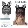 Acenail Cat Ears Headband with Veil, Black Lace Hairband for Women, Sexy Cat Mask, Party Decoration Headdress, Bunny Ears Hairband, Costume Accessories for Halloween, Carnival, Masquerade, Nightclubs