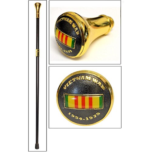 Walking Cane with Vietnam War Ribbon Design on The Handle, KN-1784