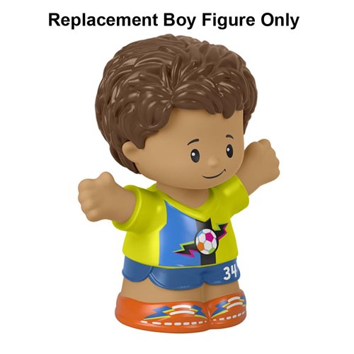 Fisher-Price Replacement Part Little People Sports Soccer Playset - HBW71 ~ Replacement Boy Figure ~ Wearing Yellow and Blue Soccer Uniform ~ Works Great with other playsets too!