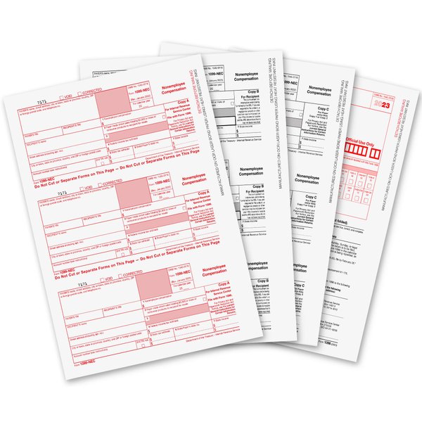 1099 NEC Forms 2023, 1099 NEC Laser Forms IRS Approved Designed for QuickBooks and Accounting Software 2023, 4 Part Tax Forms Kit, 25 Vendor Kit – Total 38 (108) Forms