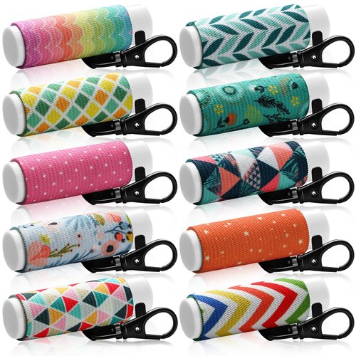 Sureio 10 Pack Lip Balm Holder Keychain Compact Clip On lipstick Holder Lip Gloss Holder Keychain Elastic lipstick Sleeve Clip(Classic Style)