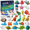 Juboury Kids Arts and Crafts Set Painting Kit - Plaster Painting Craft Kit Art Set - Painting Your Own Space Dinosaurs & Marine life Figurines - Ceramic Painting Kit for Kids, Girls, Boys, Toddlers
