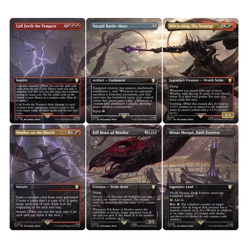 Magic The Gathering The Lord of The Rings: Tales of Middle-Earth Scene Box - Flight of The Witch-King (6 Scene Cards, 6 Art Cards, 3 Set Boosters + Display Easel)