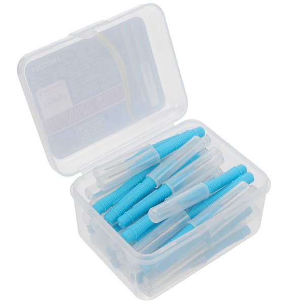 40pcs Dental Toothpick Brushes 1.0mm Blue Floss Pick Brush Interdental Brush Flossing Head Oral Brush Flosser Toothpick Cleaning Tools Oral Care Floss interdental Cleaners Pick interdental toothpicks