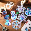 Motipuns 24 Set Snowflakes Paper Craft Kit DIY Winter Christmas Snowflake Paper Cutouts Make Your Own Snowflake Suncatcher Snowflakes Party Decoration for Winter Home Activities