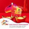 ARTIBETTER 4 Sets of Chinese Paper Dragon Pick New Year Dragon Garland Banner DIY Paper Dragon Pull String Puppet Vintage Toy for Kids DIY 3D Paper Chinese Dragon 2022 Spring Festival Party Supplies