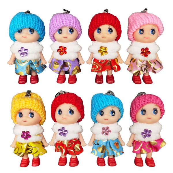 DOYIFUN 8 PCS Lovely Tiny Dolls Keychain, Silicone Princess Mini Doll for Girls, DIY Miniature Dollhouse Kit Decoration Little Dolls Christmas Festival Reborn Baby Stuff Gift Bag Accessories