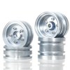 TOOMOD Aluminum Wheel Rim Set Wheel Hub for Tamiya Grasshopper,Hornet, Mighty Frog, Buggy Champ, Fast Attack, Fighting Buggy Upgrades Parts （Silvery）