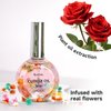 NOVAL Cuticle Oil with Flowers for Nails, Brush Cuticle Oil for Nail Growth, Moisturizing, Strengthening Oil for Cuticles, with Natural Blossom, 1 fl.oz (Rose)