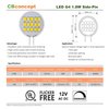 CBconcept UL Listed, SidePin G4 LED Light Bulb, 10 Pack, 1.8 Watt, Dimmable,220 Lumen, Pure White 6000K, 180 Degree Beam Angle, 12 Volt,20W Equivalent, G4 Bi Pin Base Halogen Replacement Bulb