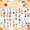 79 Pcs Halloween Scar Temporary Tattoos for Kids， Halloween Assorted Treat or Trick Halloween Fake Tattoo Stickers for Boys Girls Goody Bag Stuffers Prizes Party Favors