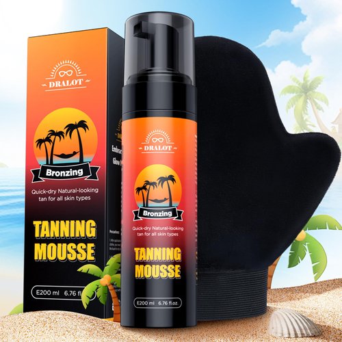 Ultra Natural Bronze Self Tanner Mousse, Flawless Self Tan Streak-Free with Coconut Oil for Hydrating, Vegan Self Tanning Foam No Fake Tan Smell, Long-Lasting Sunless Tanner(Bronze,6.7Fl Oz)