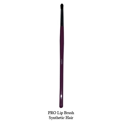 Tootloo Professional High PRO Lip Brush Brown Synthetic Bristles 6-1/4" Black Wooden Handle. For eye shadow, blush, powder, foundation, and lips. (Lavender)