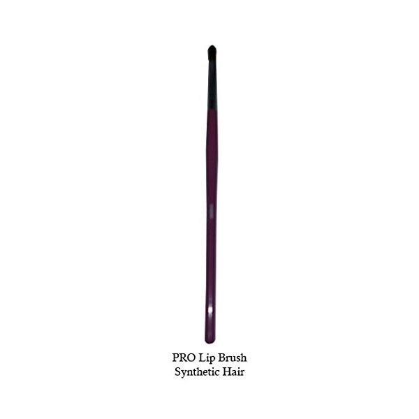 Tootloo Professional High PRO Lip Brush Brown Synthetic Bristles 6-1/4" Black Wooden Handle. For eye shadow, blush, powder, foundation, and lips. (Lavender)