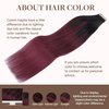 GOO GOO 22inch Hair Extensions Tape in Human Hair Ombre Jet Black to Red Ombre Skin Weft Tape in Remy Hair Extensions Straight 20pcs 50g