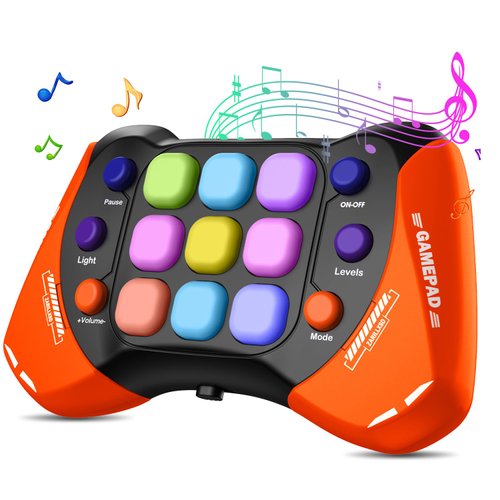 Fast Press Push Game Fidget Toys Handle, Electronic Flashing Handheld Game Sensory Toys for Kids Teens, Quick Push Bubble Fidget Gamepad STEM Toys Christmas Birthday Gifts for Boys Girls Age 6-12