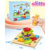 Wooden Puzzles Toddler Toys for 1 2 3 Years Old Boys Girls, 6 Vehicle Shape Learning Educational Blocks Birthday Gifts Sensory Toys Montessori Toys Age 1-3, 2-4