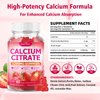 2 Packs High Absorption Calcium Citrate Gummies 1200mg - Bone & Teeth Support for Adults & Kids, Vegan Sugar-Free Gummies, Strawberry Flavor, 120 Count