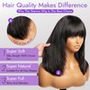 Starmo Bob Wig with Bangs Human Hair Wigs Glueless Wigs Straight Layered Bob Wigs with Bangs 4x2 Transparent Lace Bob Wigs Black for Women 14 Inch