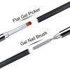 PayPie Dual-Ended Polygel Brush & Picker Brush tool, 2 in 1 Stainless Steel Designs Polygel Nail Brushes Gel Nail Tool for PolyGel Gel Acrylic Nails Extension (Black)