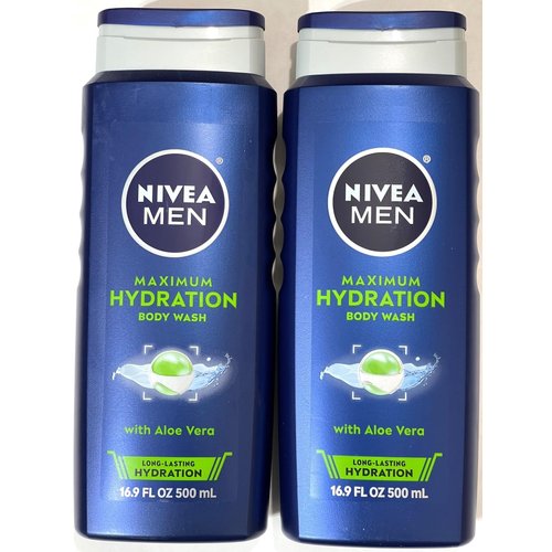 Nivea Men Maximum Hydration 3-in-1 Body Wash, 16.9 fl oz (Pack of 2)